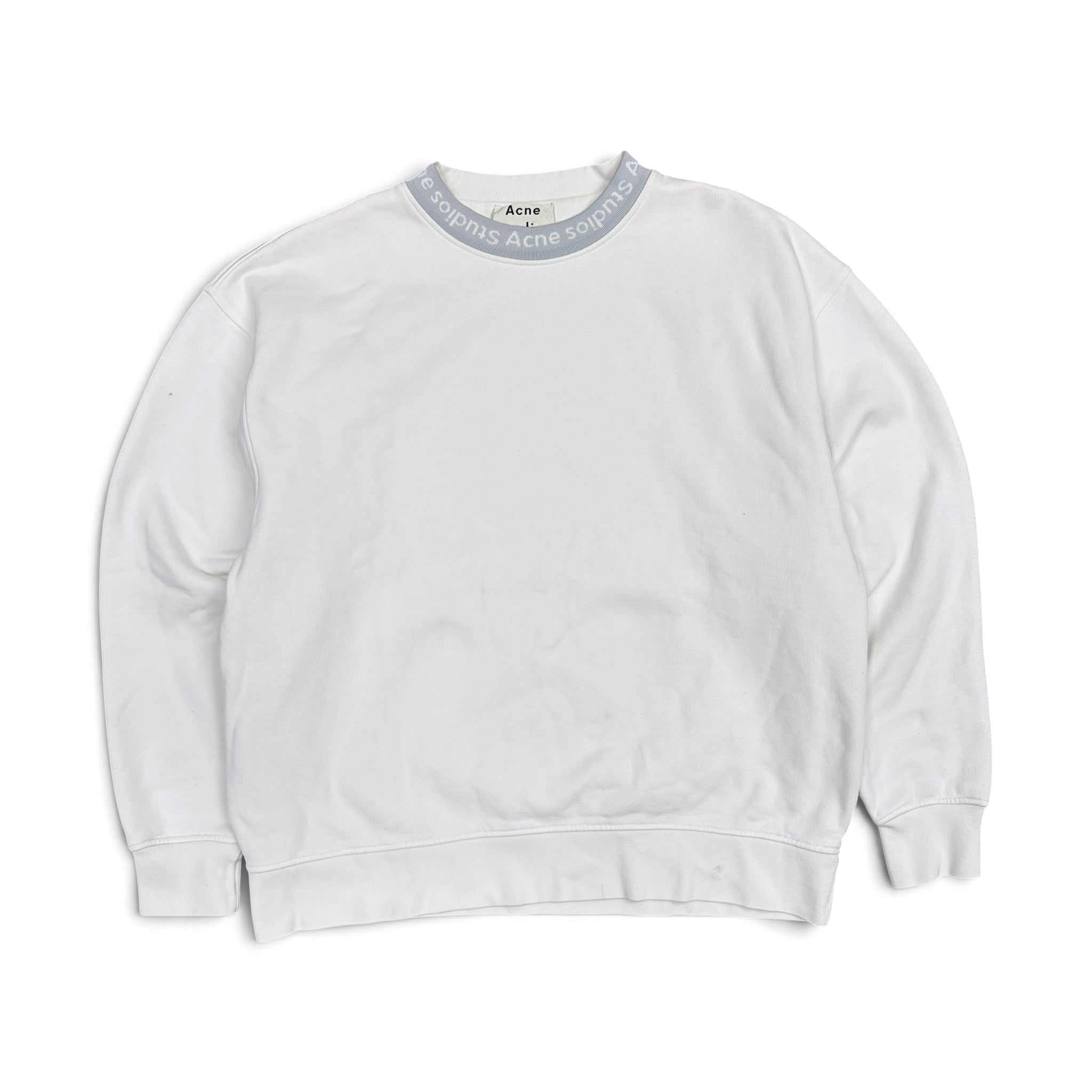 Acne Studios Logo Rib Crewneck White