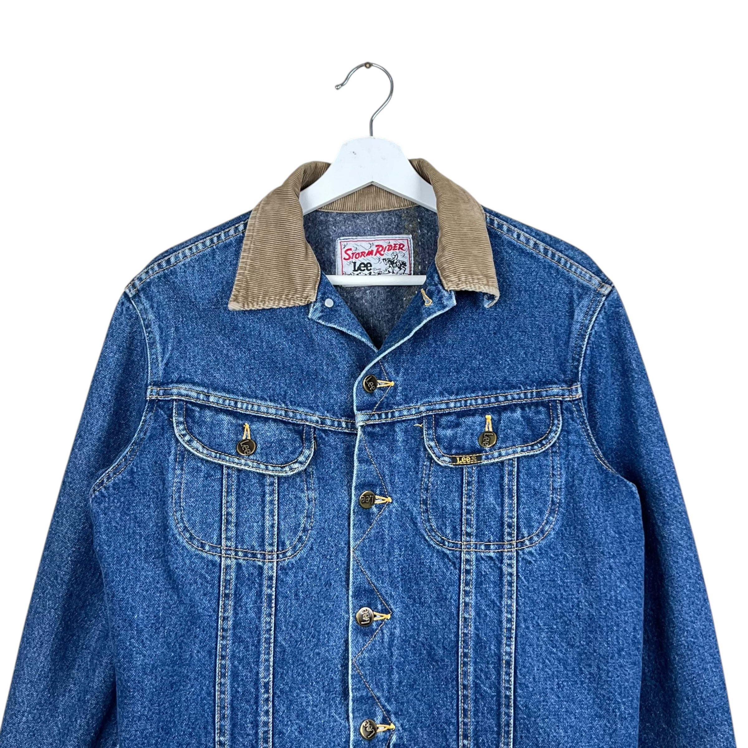 Vintage Lee Stormrider Blanket Lined Denim Jacket Mid Wash