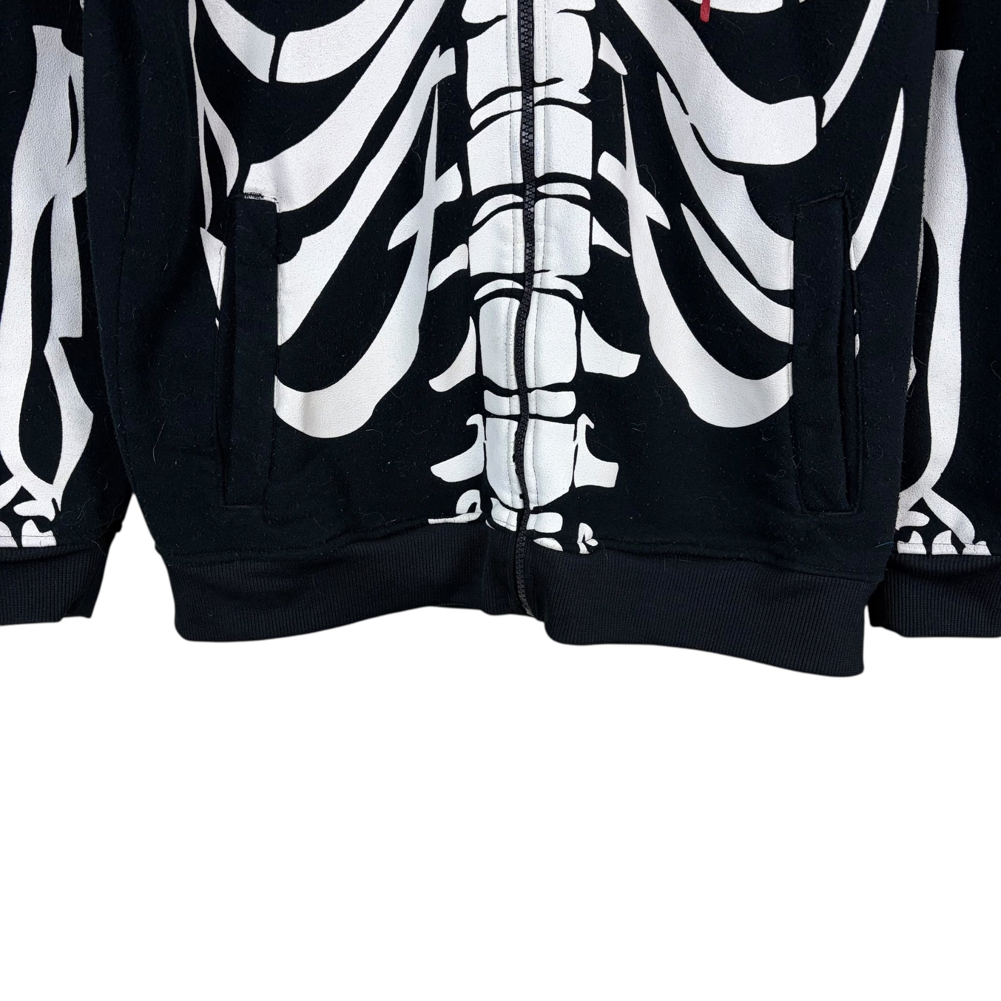 Vintage Mecca Y2K Skeleton Full Zip Hoodie Black