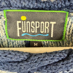 Vintage Funsport Pattern Cable Knit Blue