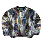 Vintage Tundra 3D Cable Pattern Knit Multi