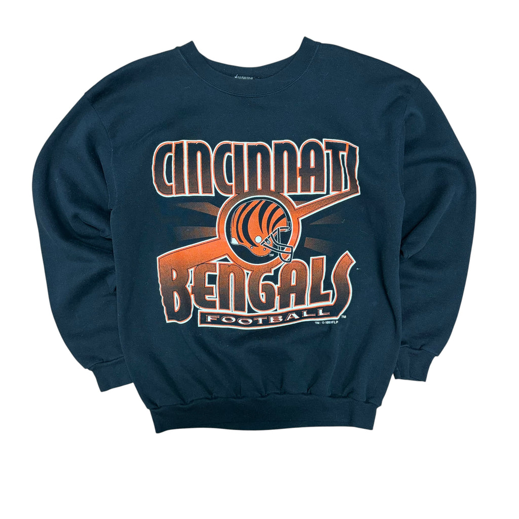 1995 Competitor NFL Cincinnati Bengals Logo Spellout Crewneck Black