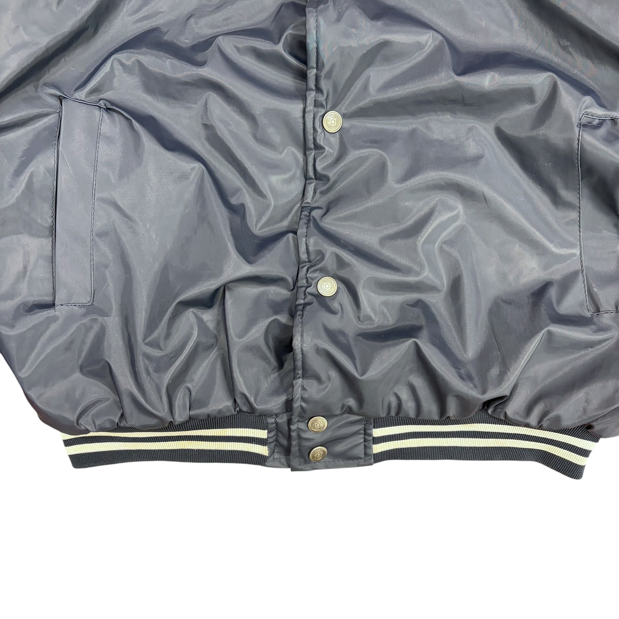 Vintage New York Script Logo Bomber Jacket Navy