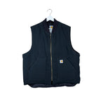 Vintage Carhartt Quilt Lined Canvas Vest Black