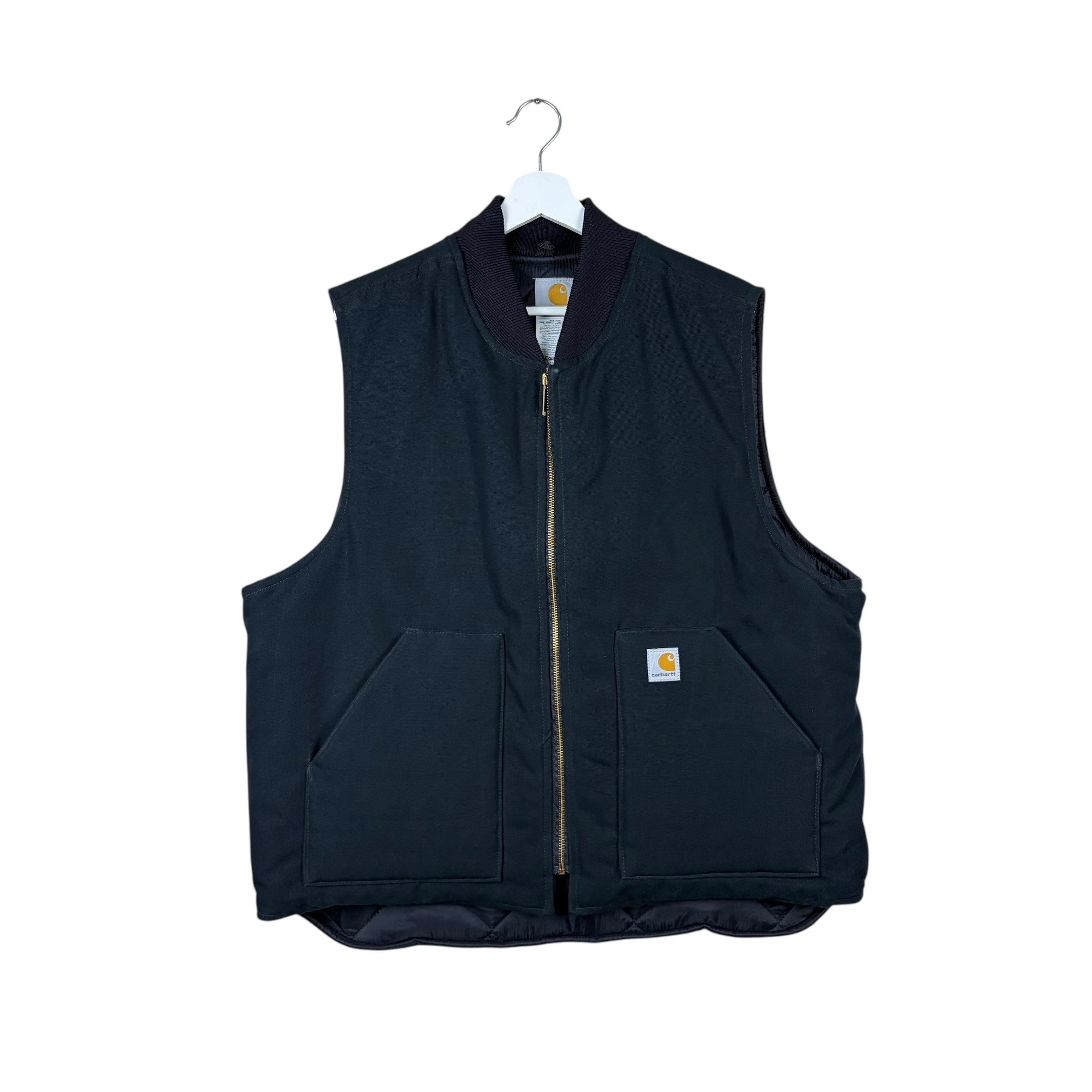 Vintage Carhartt Quilt Lined Canvas Vest Black