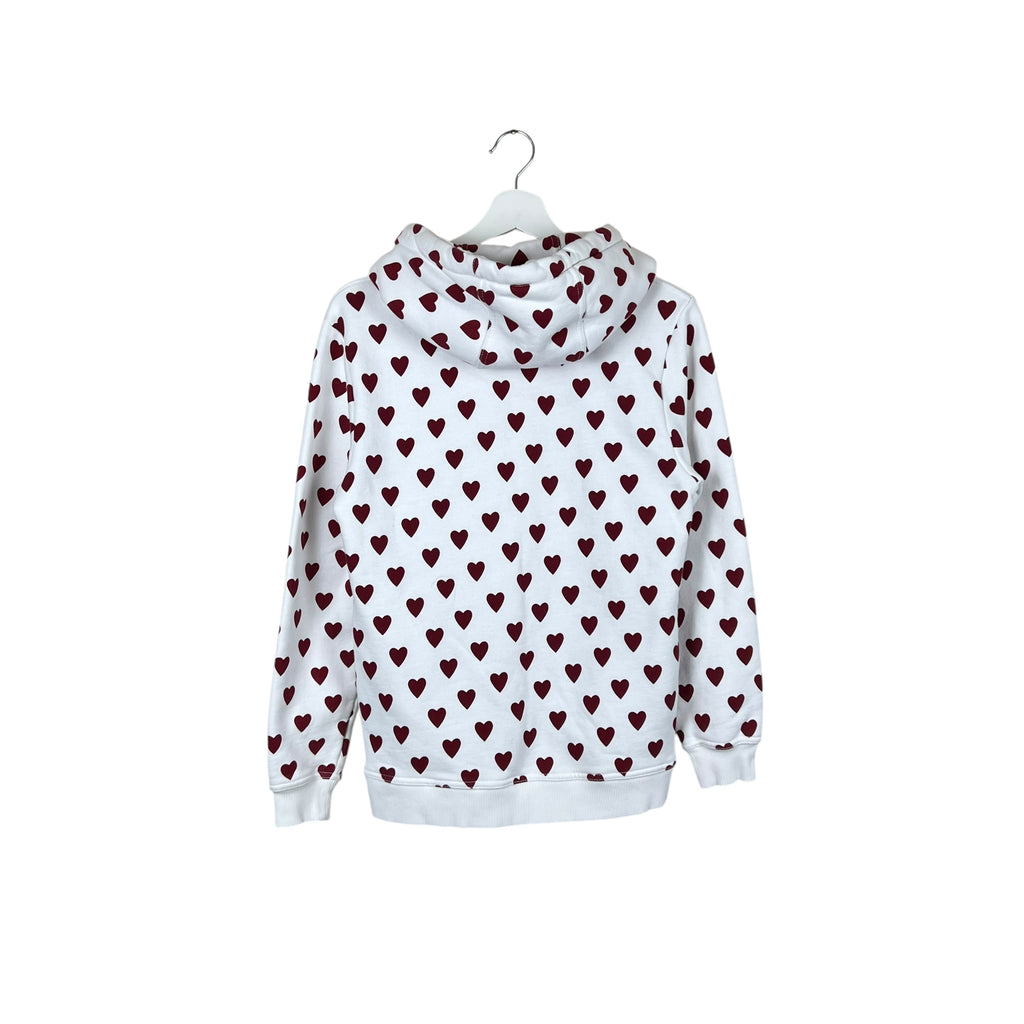 Burberry Heart Print Hoodie White