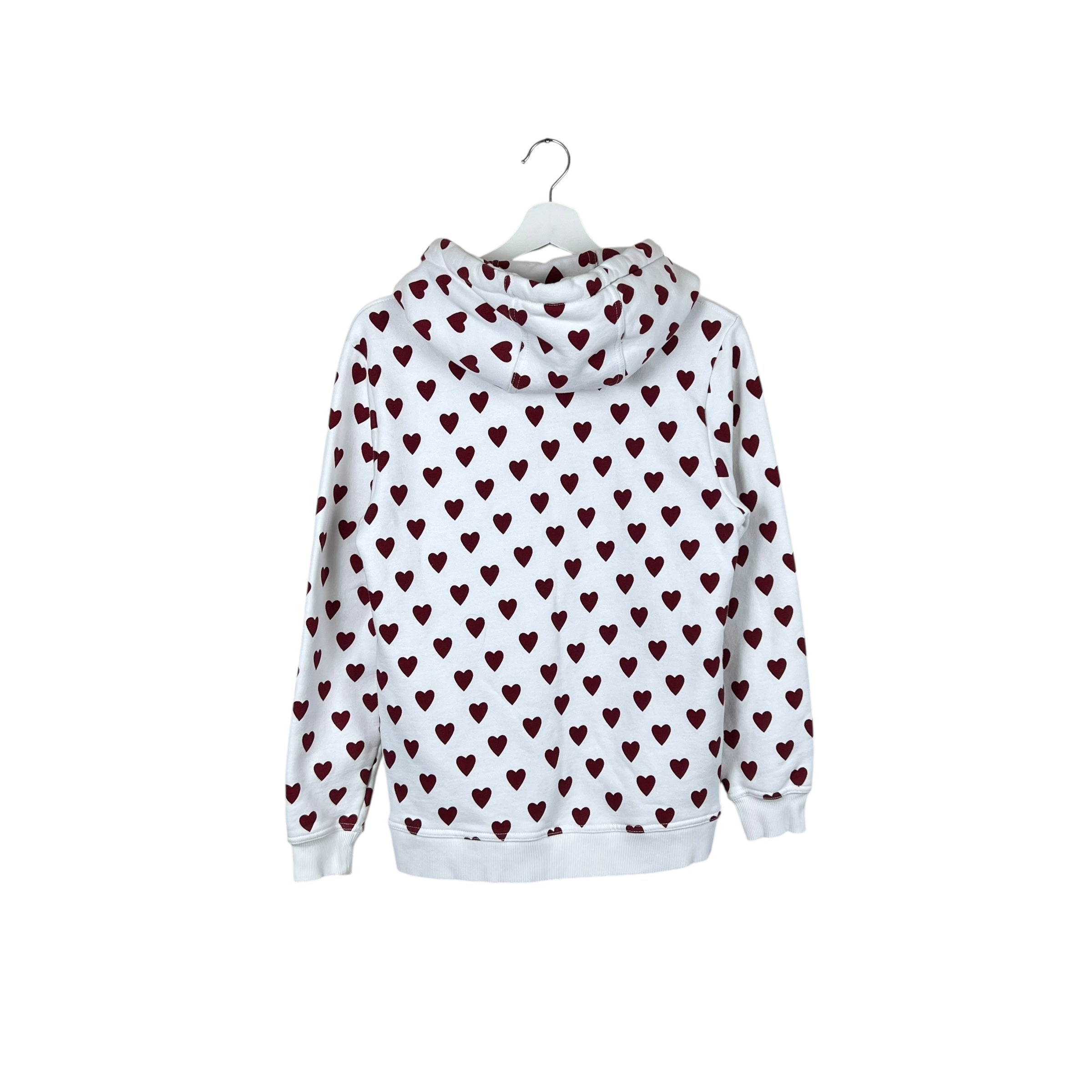 Burberry Heart Print Hoodie White