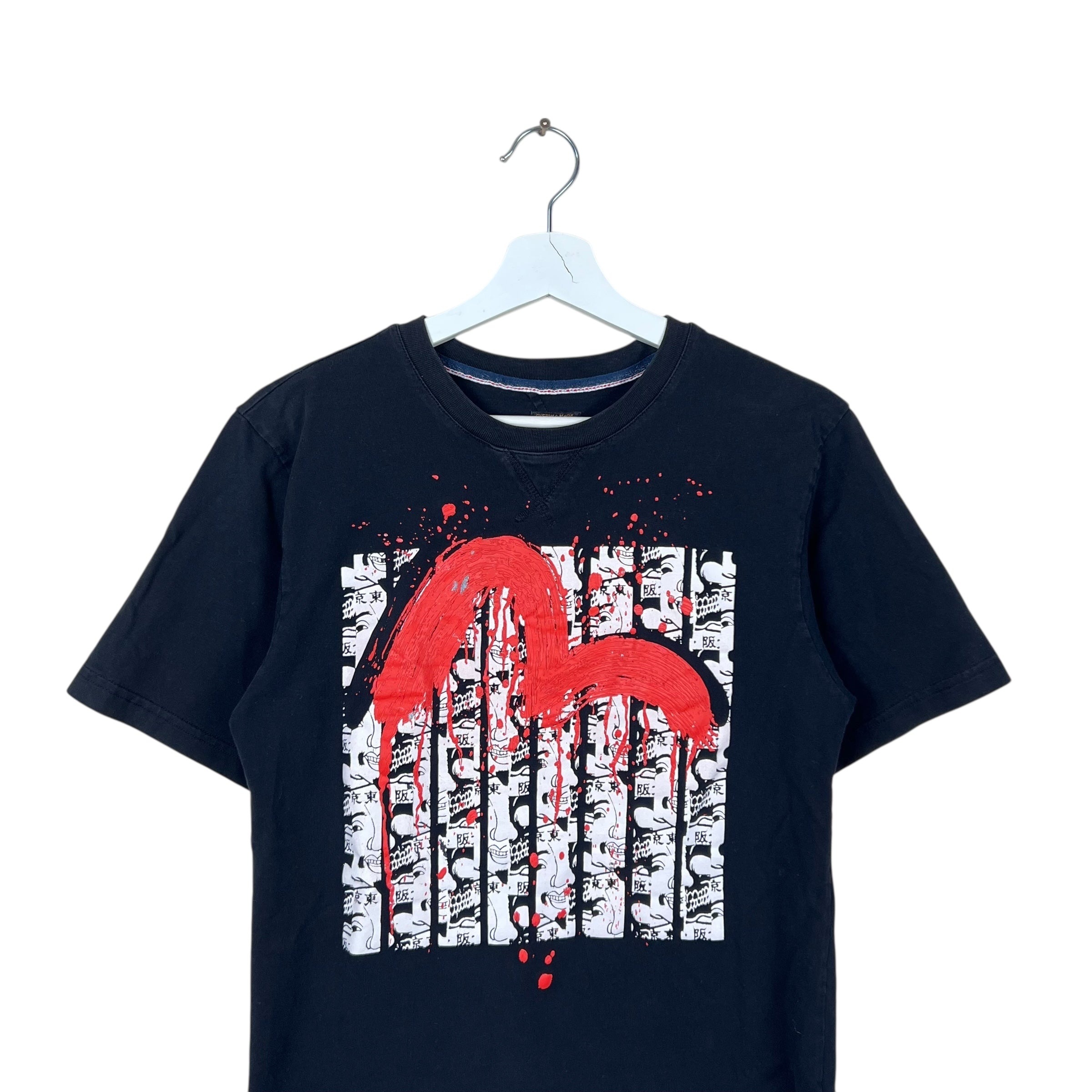 Vintage Evisu Heritage Custom Logo Tee Black