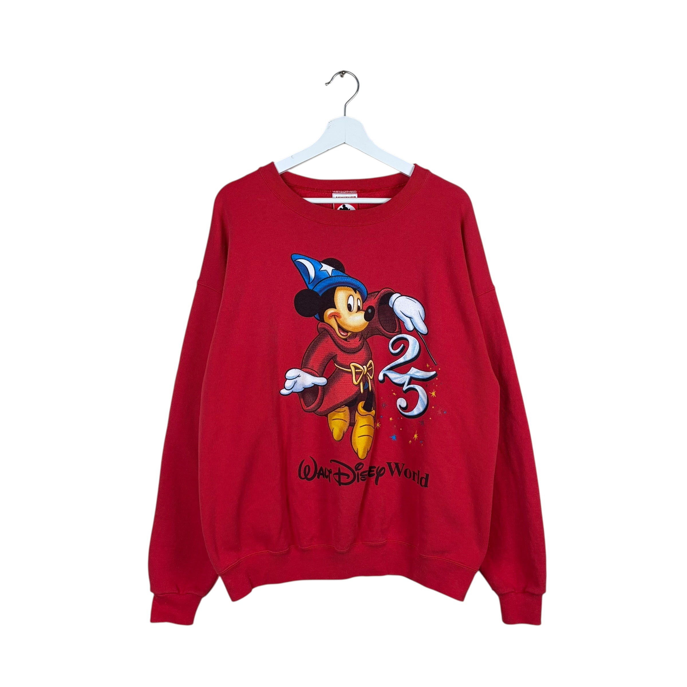 Vintage Walt Disney World Mickey Mouse Wizard Crewneck Red