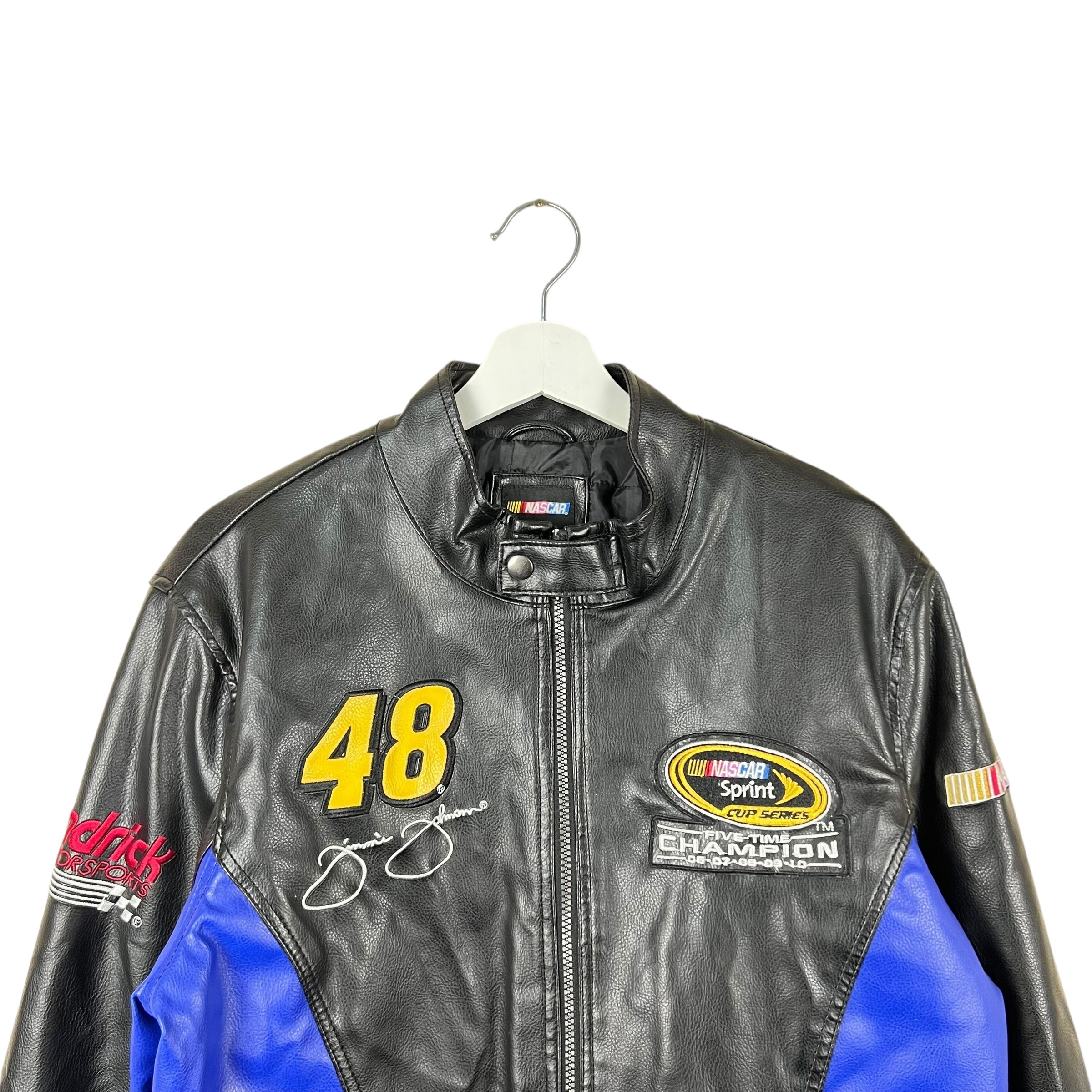 Vintage NASCAR Jimmie Johnson Champion Racing Leather Jacket