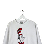 Vintage Dr. Seuss Cat Graphic Crewneck White