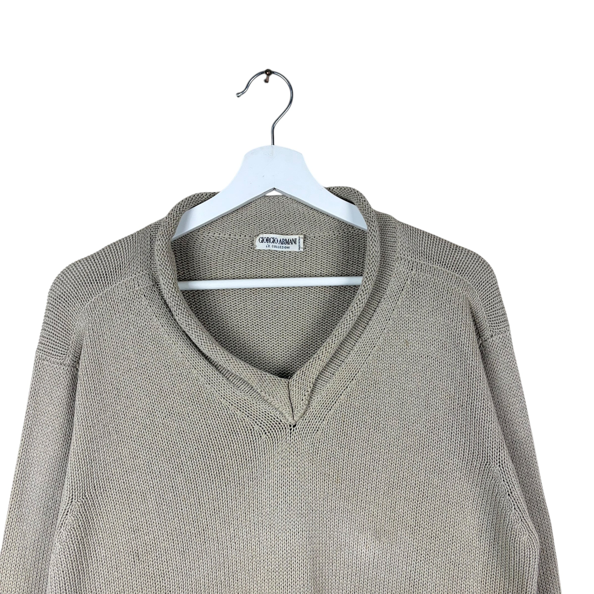 Vintage Giorgio Armani Women’s V Neck Knit Cream