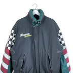 Vintage Snap-On Motorsports Checkered Puffer Jacket Black/Green
