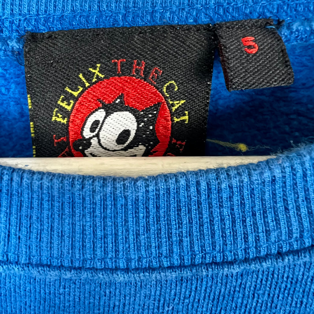 2002 Felix The Cat Bejeweled Logo Crewneck Blue