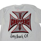 Vintage West Coast Choppers Long Beach CA Red Cross White