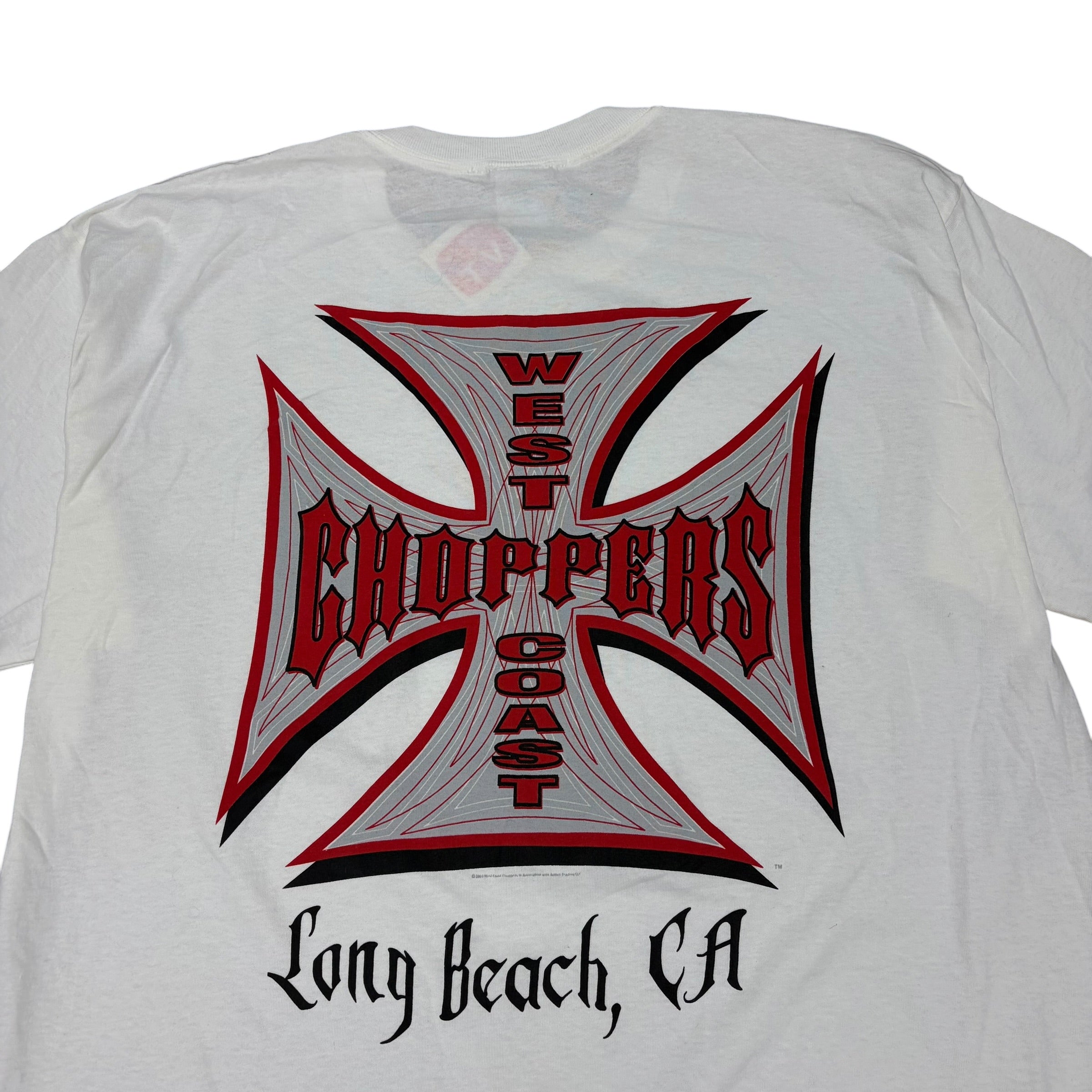 Vintage West Coast Choppers Long Beach CA Red Cross White