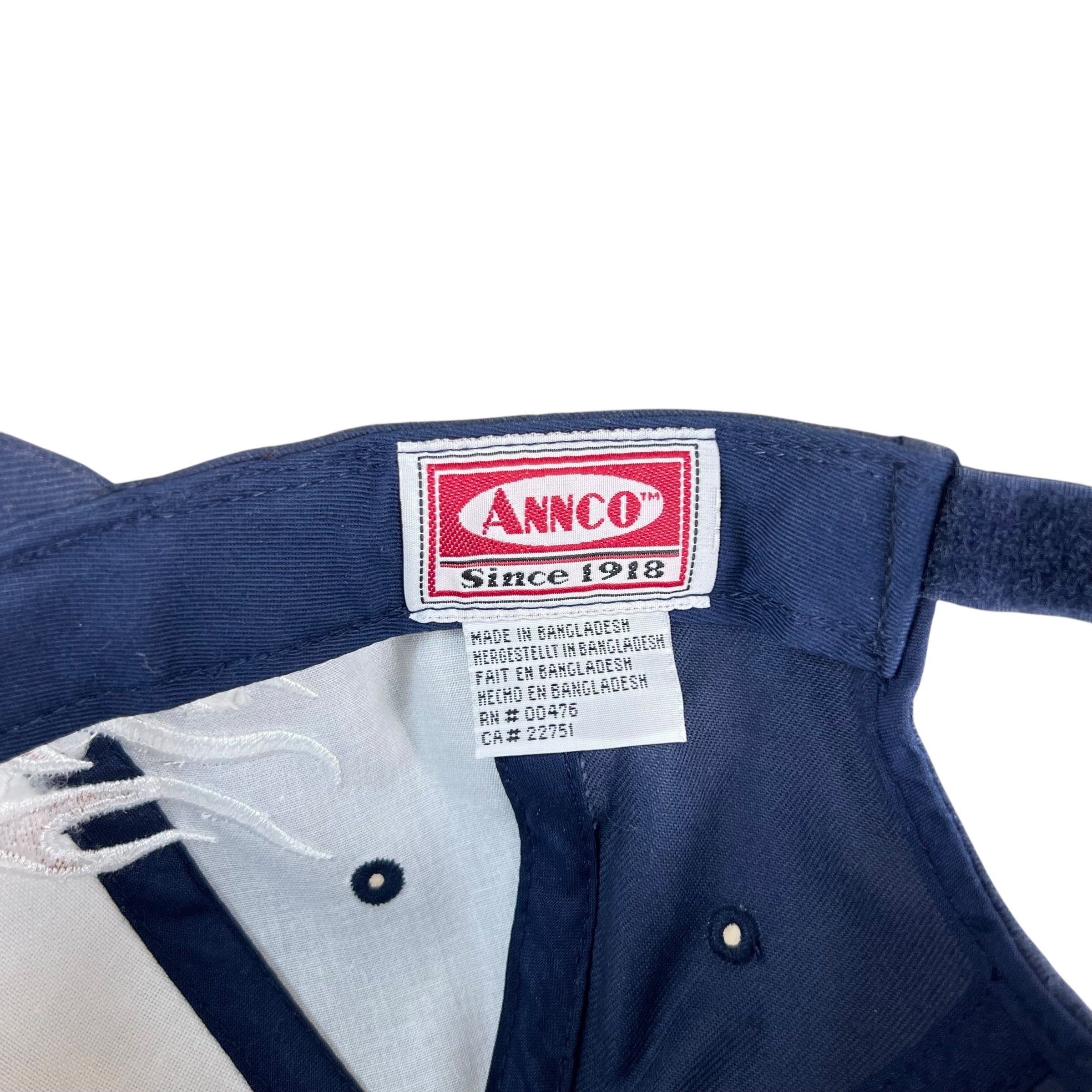 Vintage ANCO NHL Edmonton Oilers Flaming Embroidery Logo StrapBack