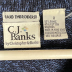 Vintage C.J. Banks Hand Embroidered Farm Scenery Knit Vest