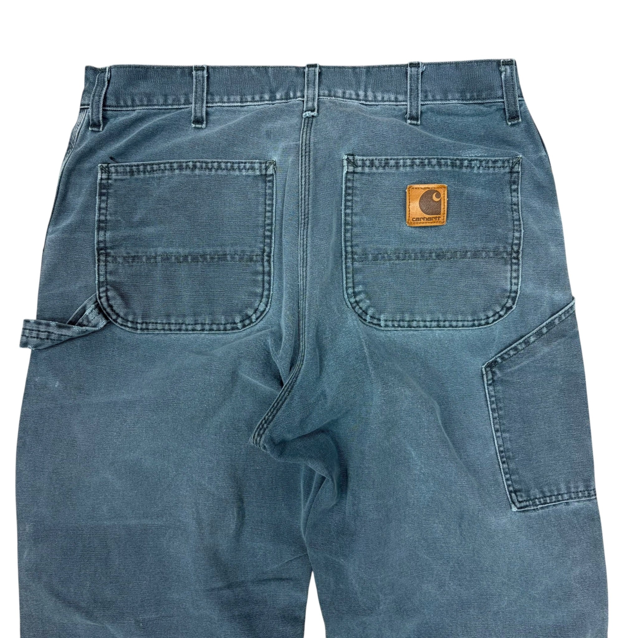 1998 Vintage Carhartt Carpenter Straight Leg Pants Dark Turquoise