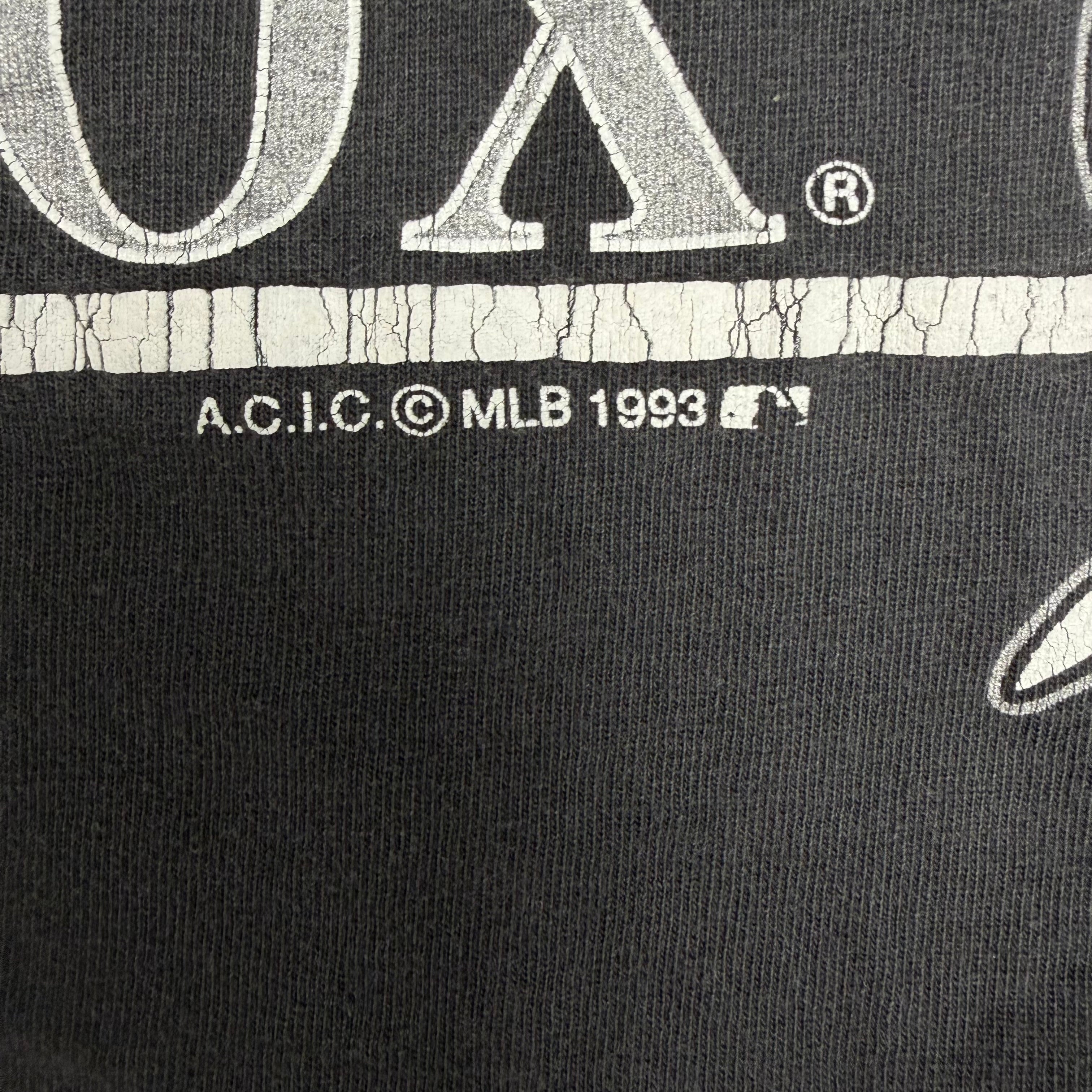 1993 Athletics Software MLB Chicago White Sox Logo Tee Faded Black
