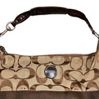 Coach Signature Stripe Hobo Bag Brown