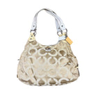 Coach Madison Sateen Hobo Signature Tote Bag Biege