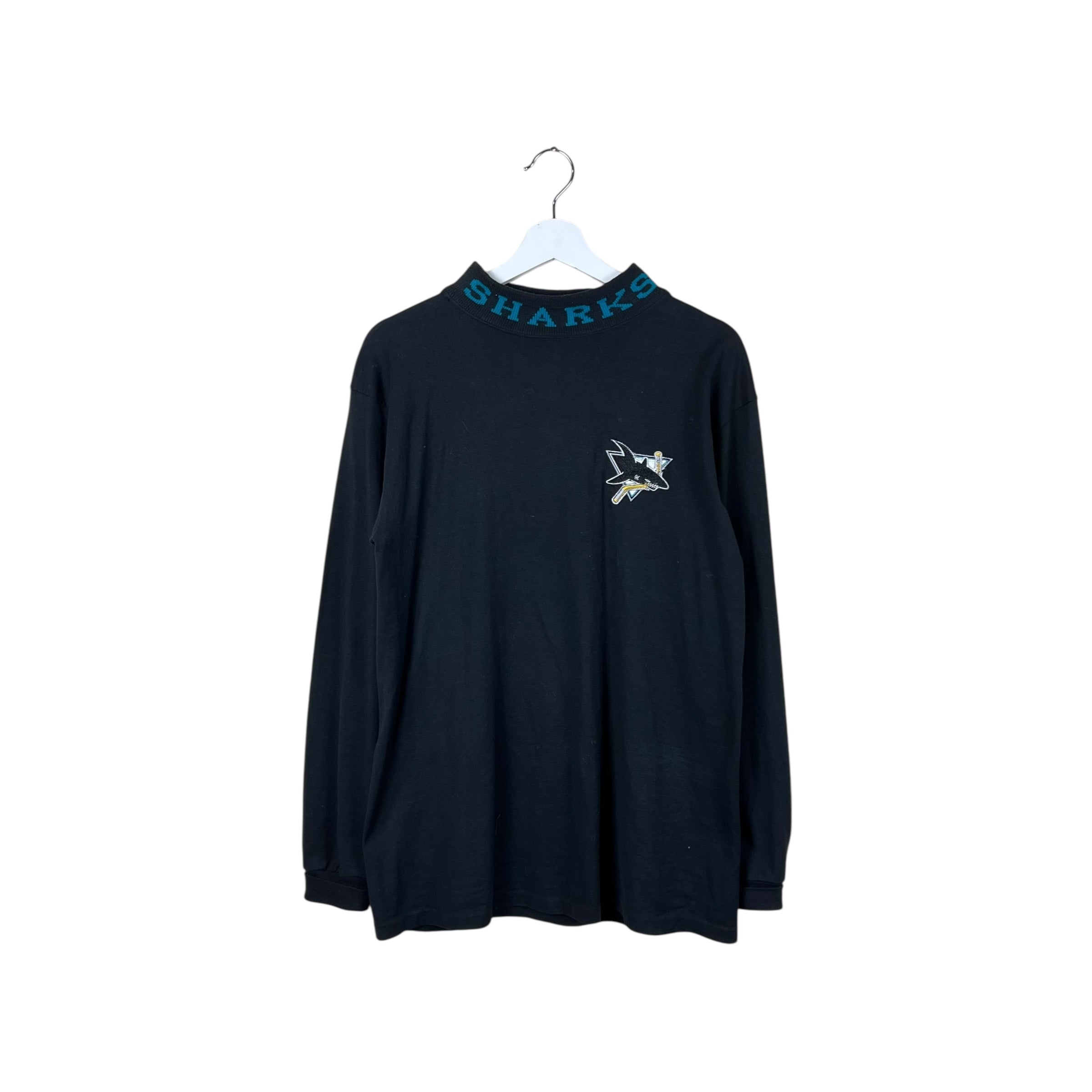 1991 Starter NHL San Jose Sharks Mock Neck Longsleeve Black