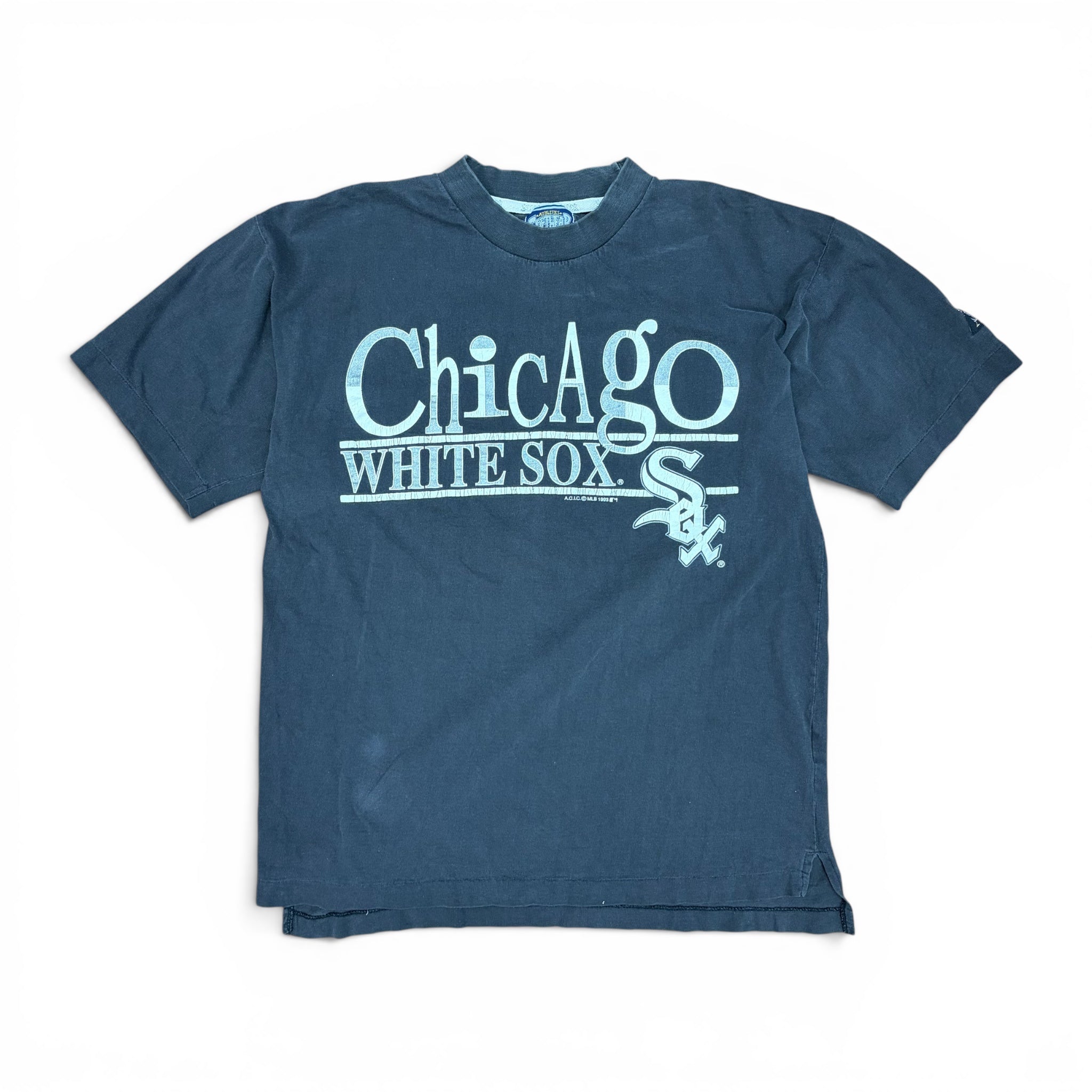 1993 Athletics Software MLB Chicago White Sox Logo Tee Faded Black