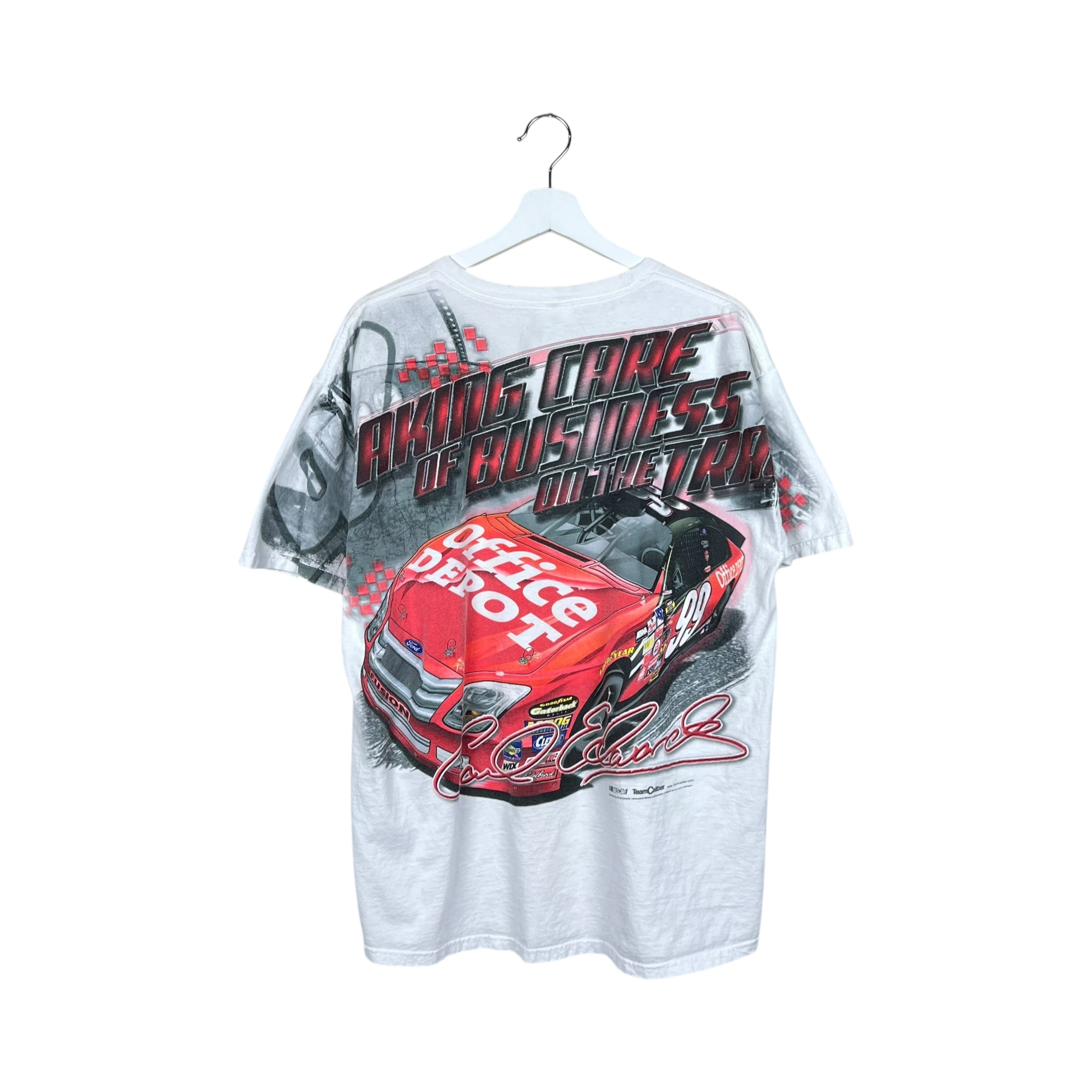 Vintage NASCAR Carl Edward’s Racing AOP Graphic Tee White