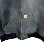 Vintage Carhartt Insulated Hooded Active Jacket Sun Faded Black