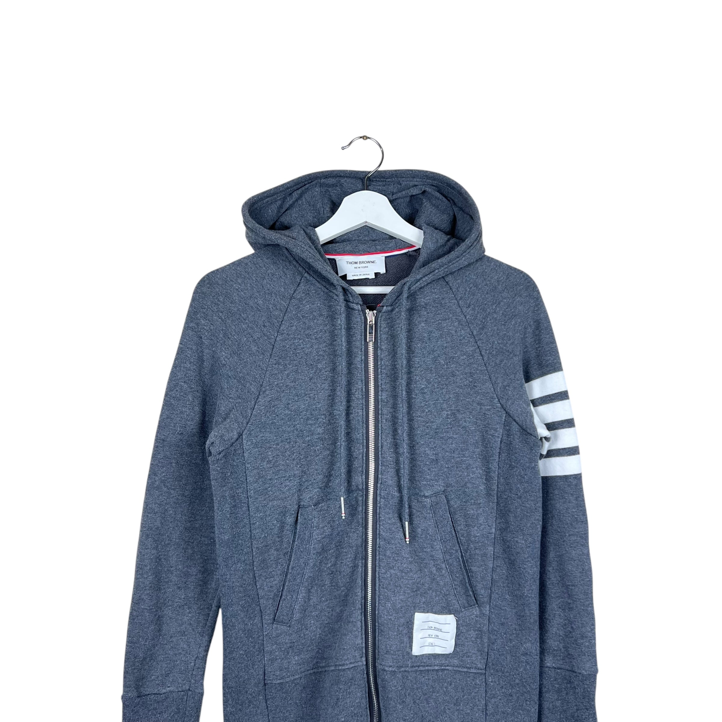 Thom Browne 4-Bar Full Zip Sweatshirt Grey