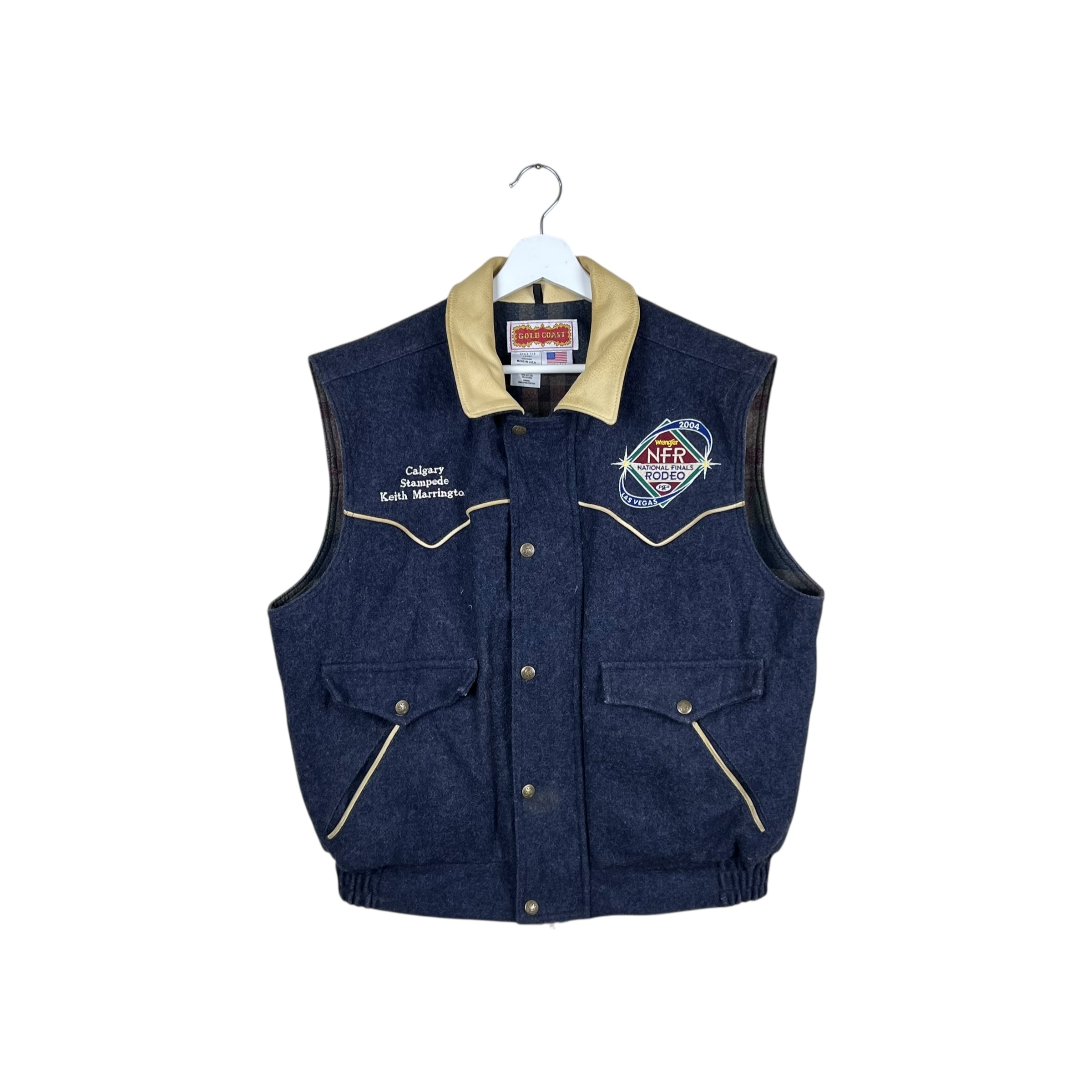 Vintage Gold Coast 2004 Wrangler National Finals Rodeo Keith Marrington Lined Vest