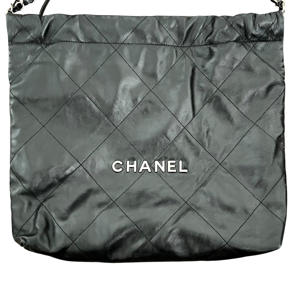 Chanel 22 Medium Calfskin Chain Bag Black