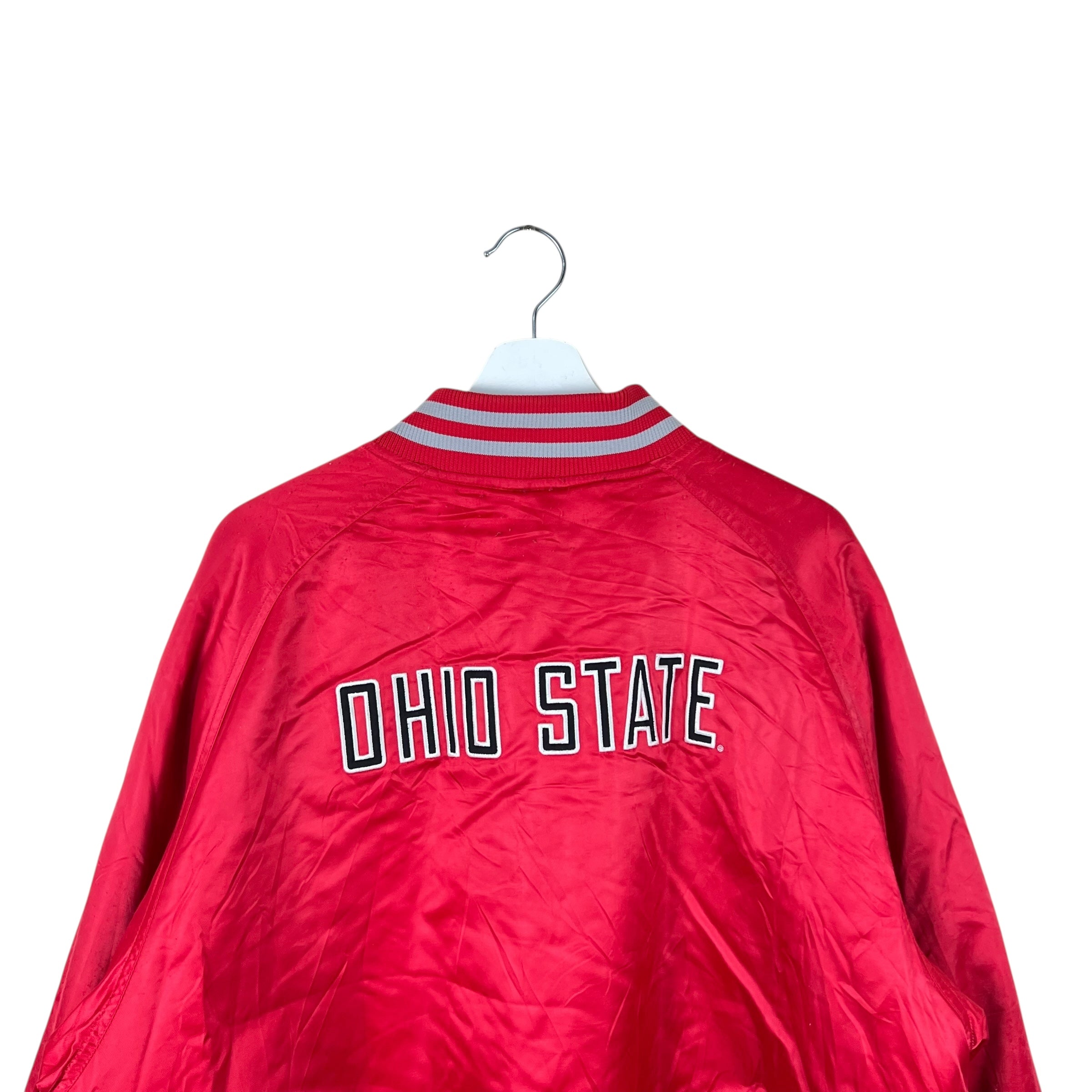 Vintage 90’s Nike Ohio State Varsity Satin Bomber Jacket Red