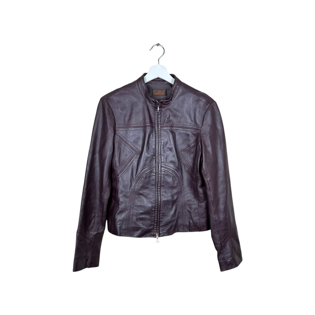 Vintage Danier Women’s Full Zip Cropped Leather Jacket Plum