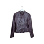 Vintage Danier Women’s Full Zip Cropped Leather Jacket Plum