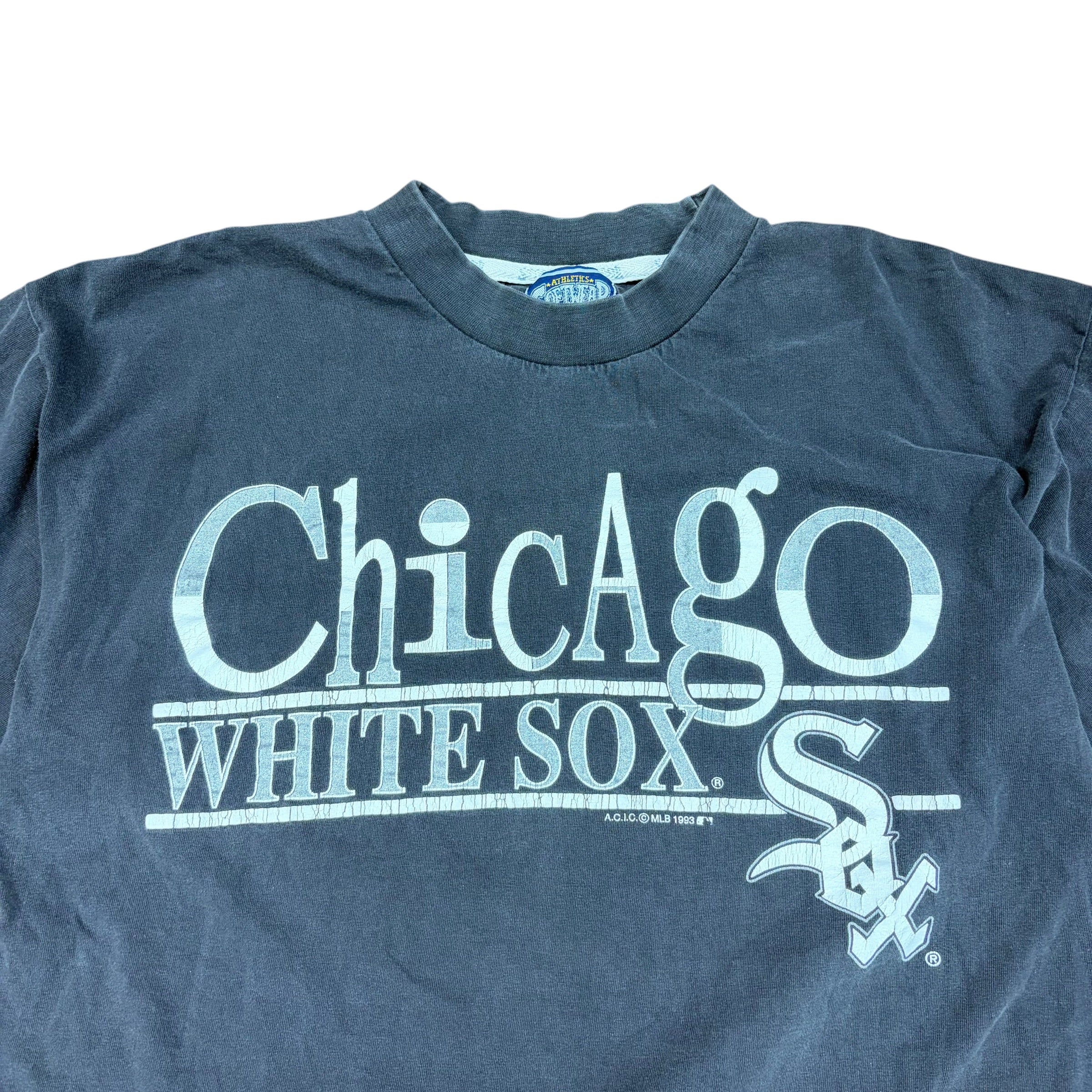 1993 Athletics Software MLB Chicago White Sox Logo Tee Faded Black