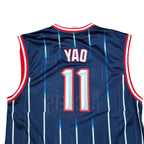 Vintage Reebok NBA Houston Rockets Yao Ming Throwback Pinstripe Jersey