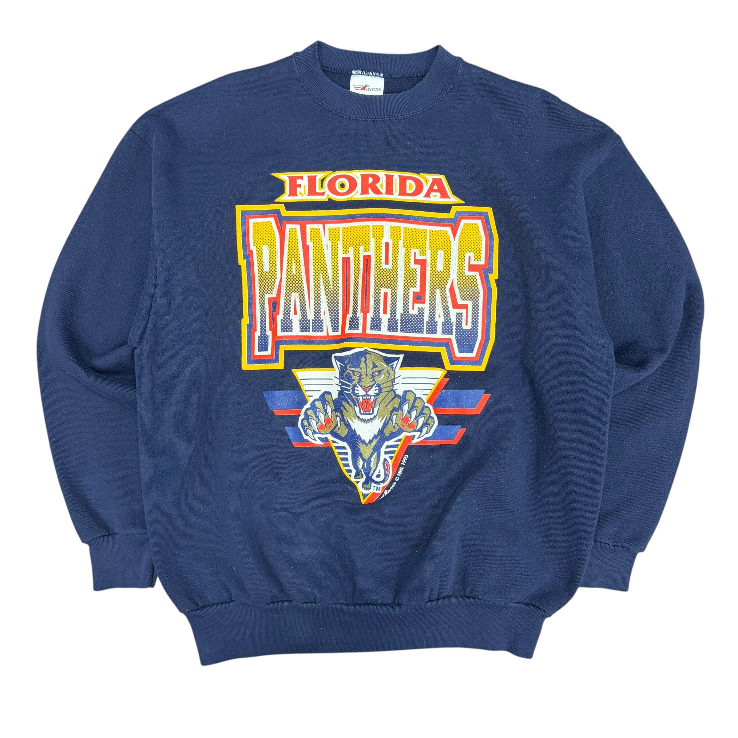 1993 Ravens Athletics NHL Florida Panthers Logo Crewneck Navy