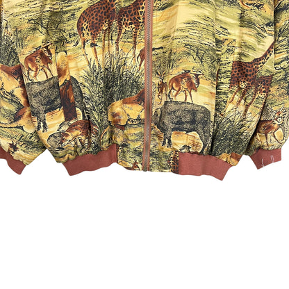 Vintage Safari AOP Satin Bomber Jacket