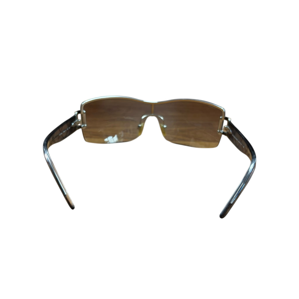 Burberry House Check Rimless Shield Sunglasses