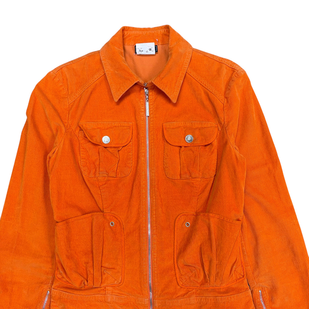 Versace Couture Jeans Women’s Corduroy Cropped Jacket Orange