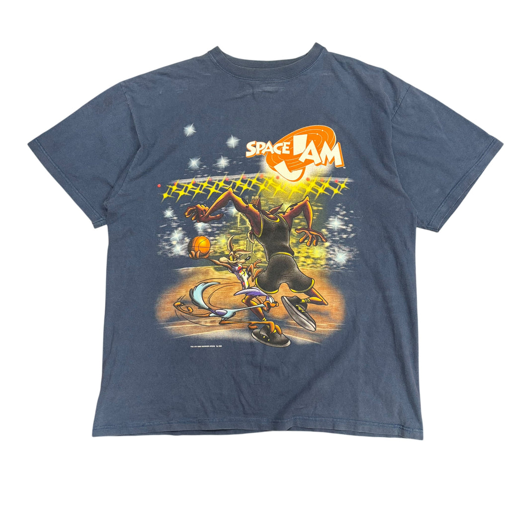 1996 Novel Teez Space Jam Basketball Game Tee Blue