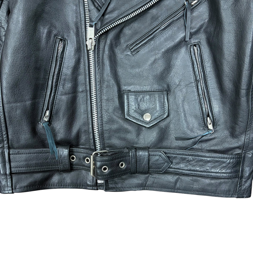 Vintage Maryland Leather Heavy Biker Jacket Black