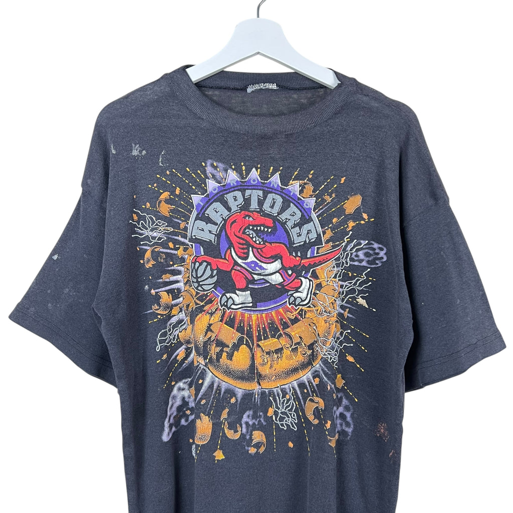 Vintage Ravens Athletic NBA Toronto Raptors Exploding Basketball Logo Tee Black