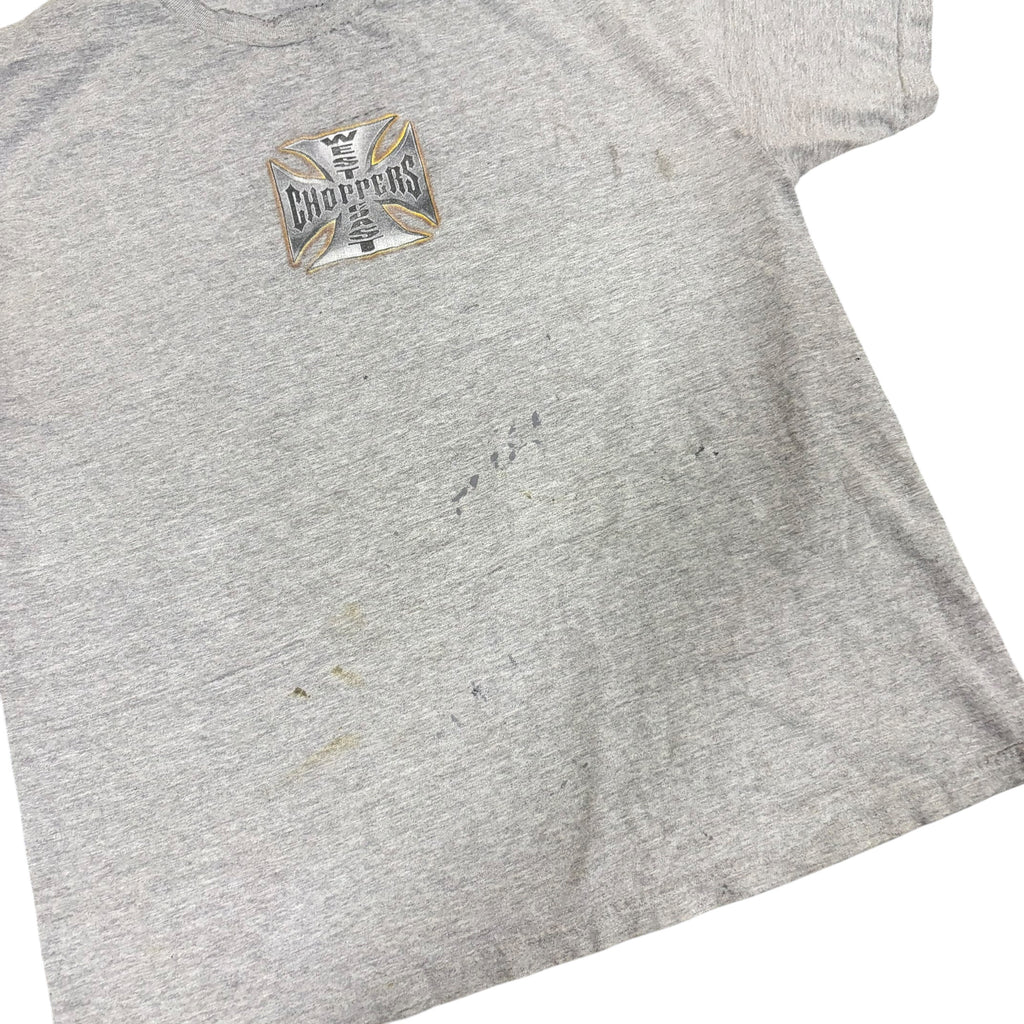 Vintage Y2K West Coast Choppers Long Beach, CA Cross Tee Grey