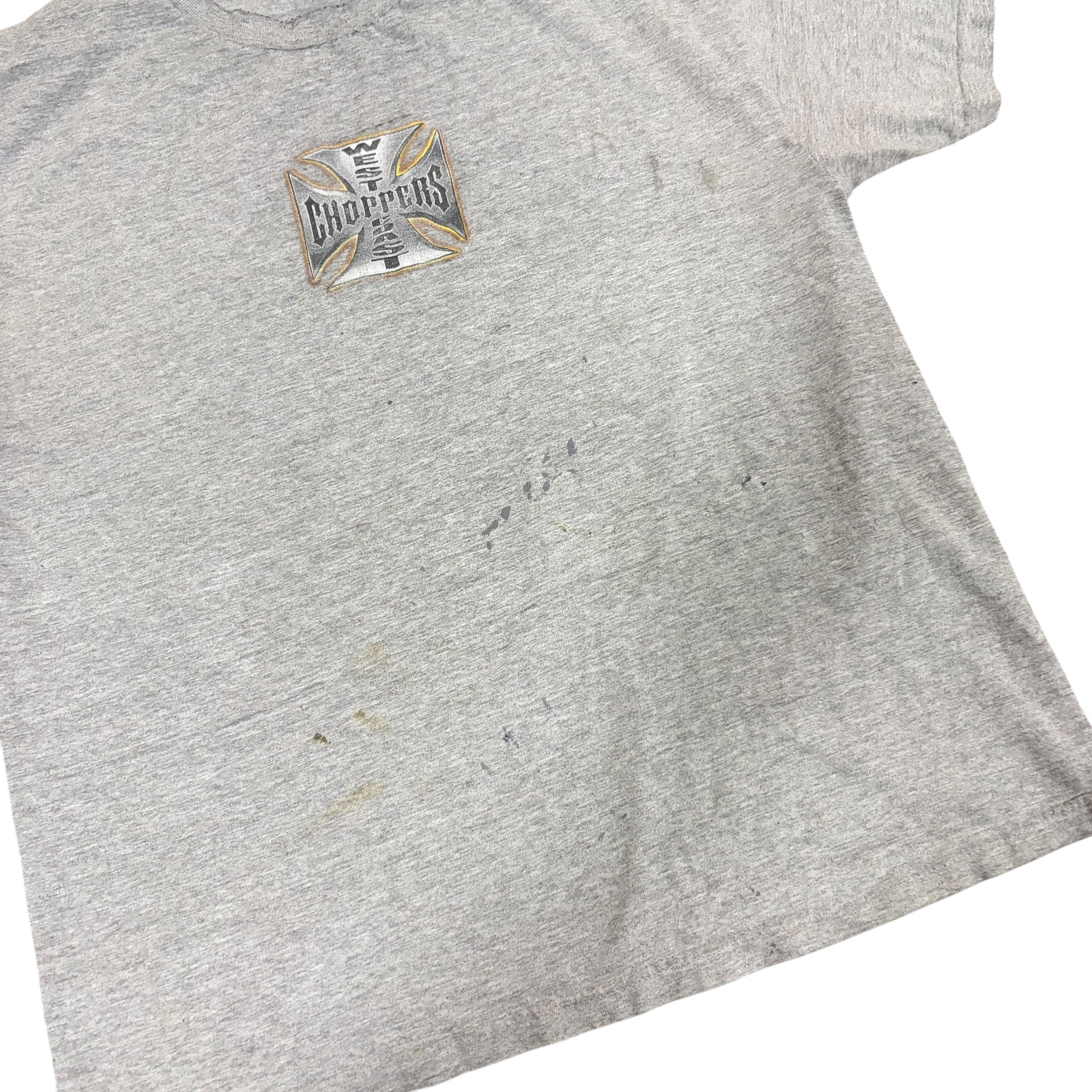 Vintage Y2K West Coast Choppers Long Beach, CA Cross Tee Grey