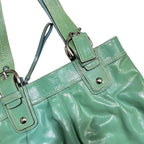 Coach Mineral Soho Pleat Patent Leather Bag Teal