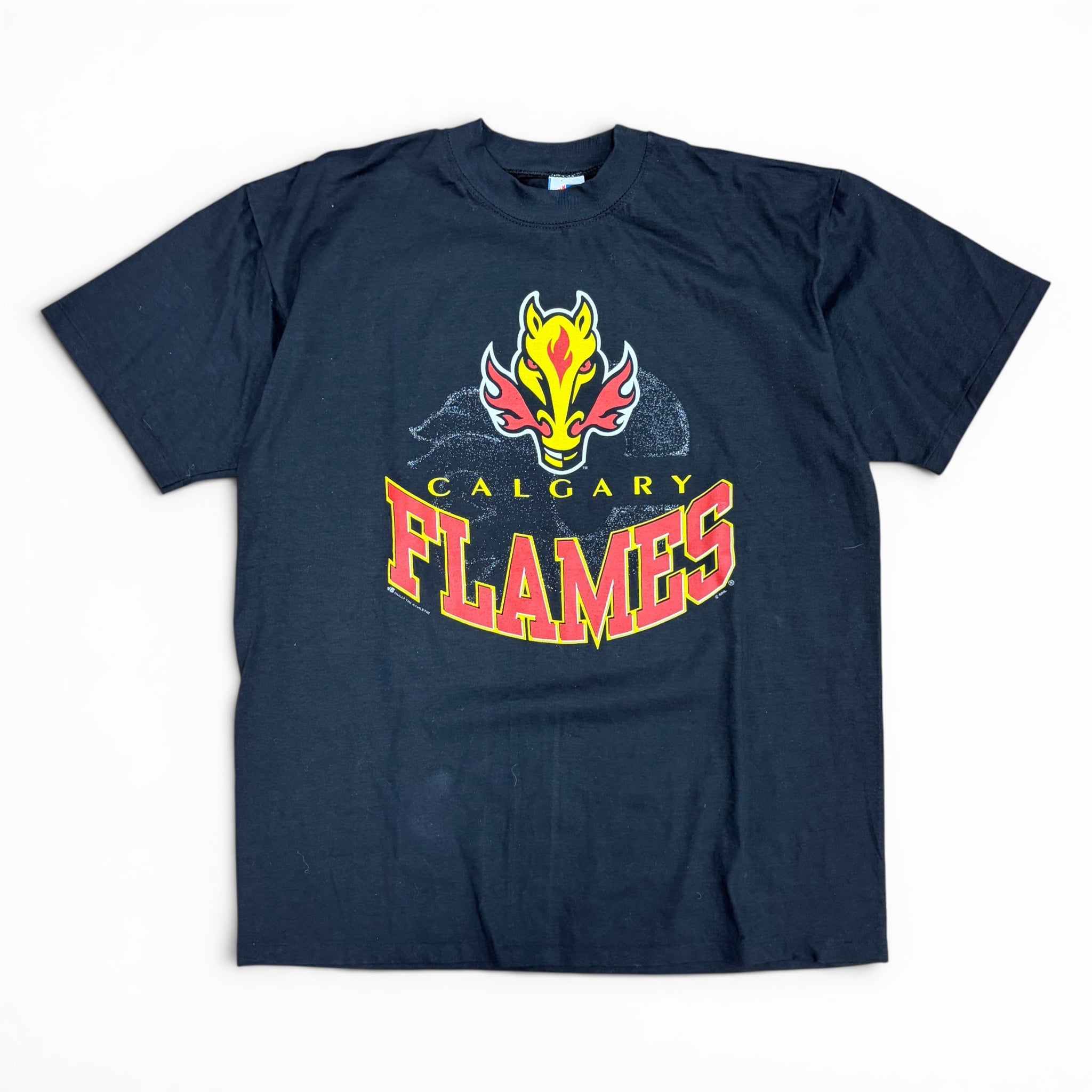 Vintage 90’s NHL Calgary Flames Blasty Logo Tee Black