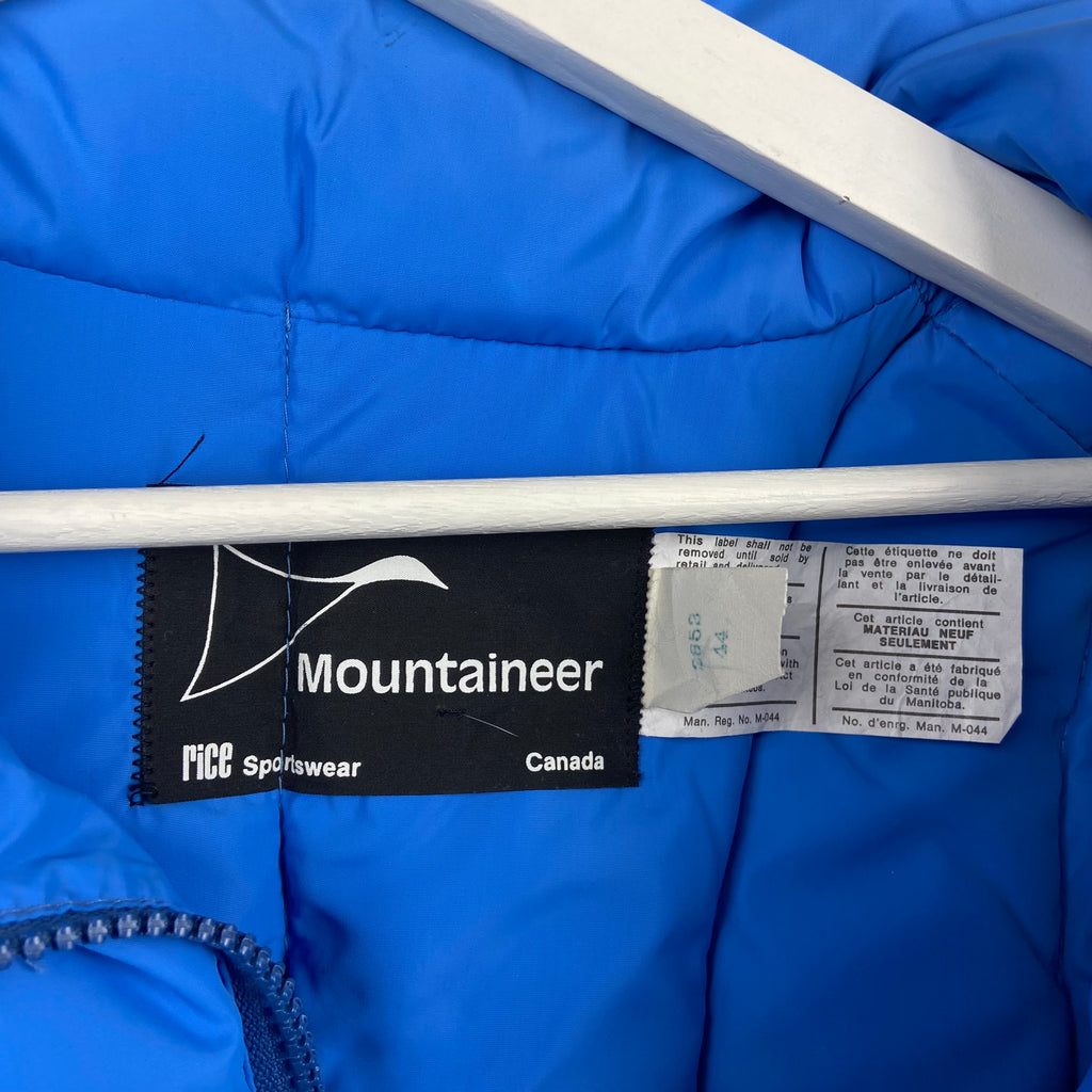 Vintage 80s Rice Sportswear Mountaineer Puffer Jacket Bright Blue